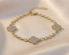 650c Bransoletka elegancka złota 18+3cm pozłacana 14k koniczyna marokańska